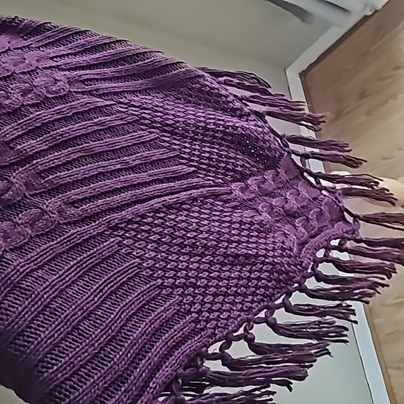 Torrid Poncho Shawl Pullover Burgundy Red One Size - Picture 9 of 11